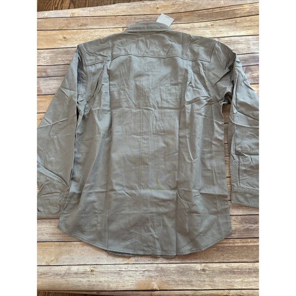 NWT CARHARTT FRS160 Flame Resistant Twill Shirt Men Large gray Workwear TEK - Picture 10 of 10